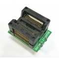Adapter uniwersalny SOIC28 / SOP28 / SO28 (R=1,27mm / W=300mils) --> PDIP28 / DIL28 (R=2,54mm / W=300mils) open top ZIF